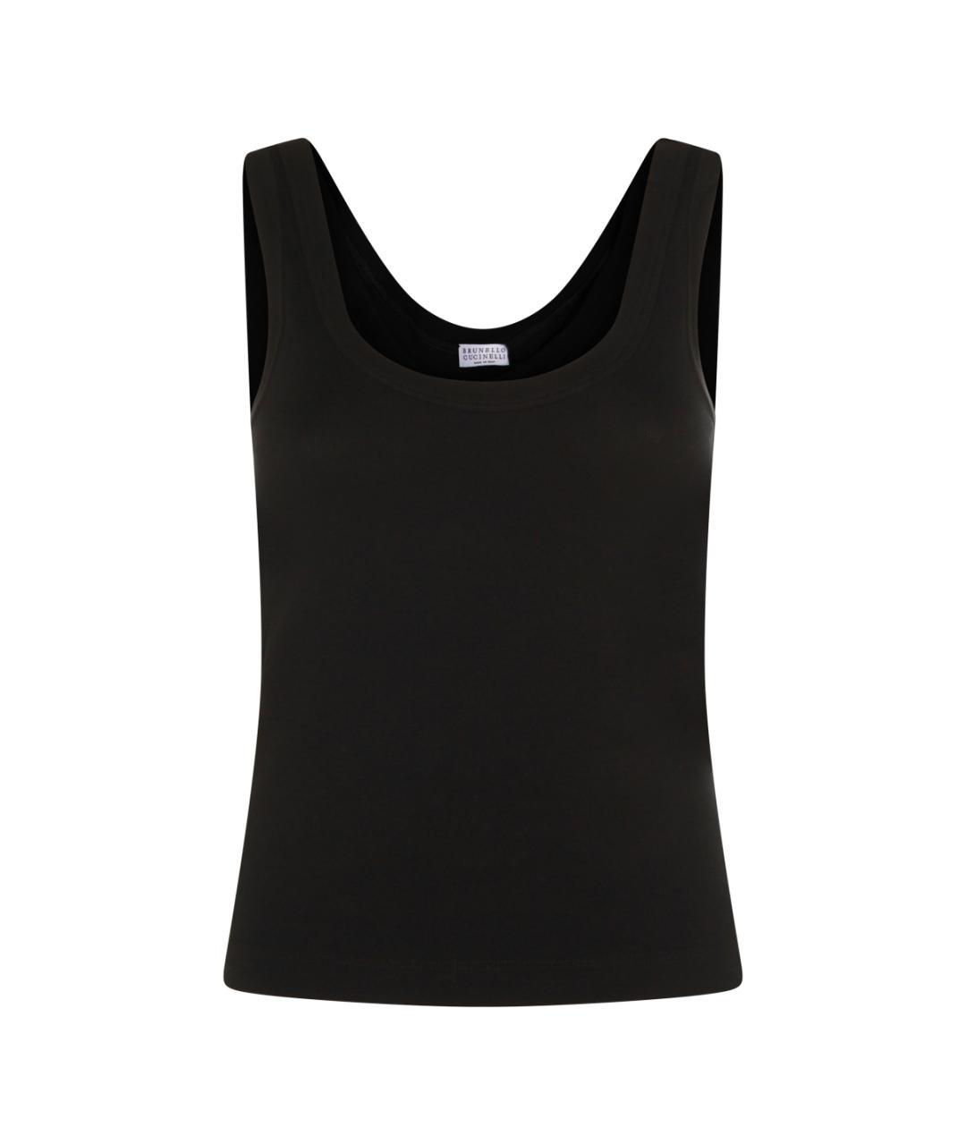 BRUNELLO CUCINELLI Черная хлопковая майка, фото 1