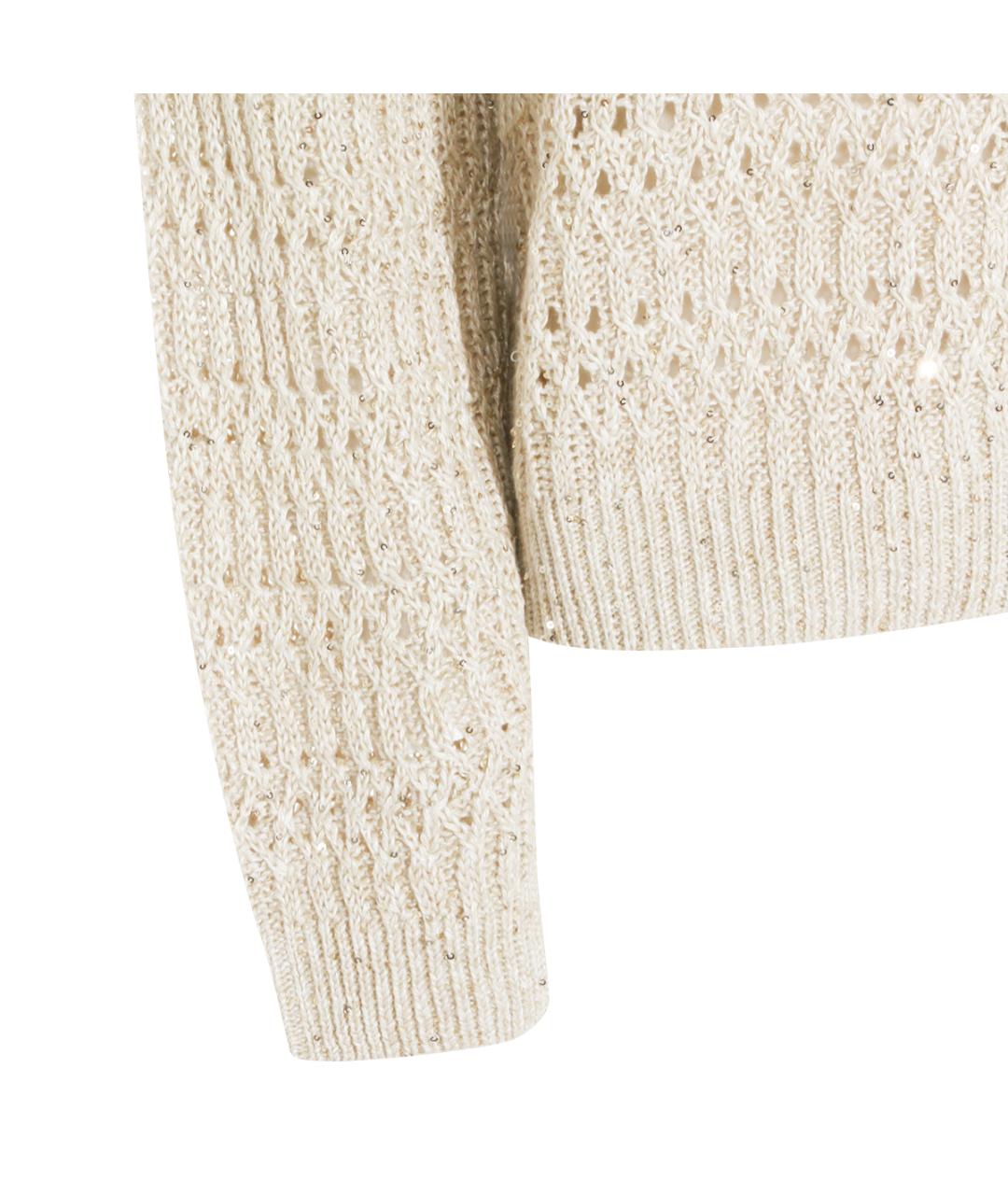 BRUNELLO CUCINELLI Бежевый льняной кардиган, фото 4