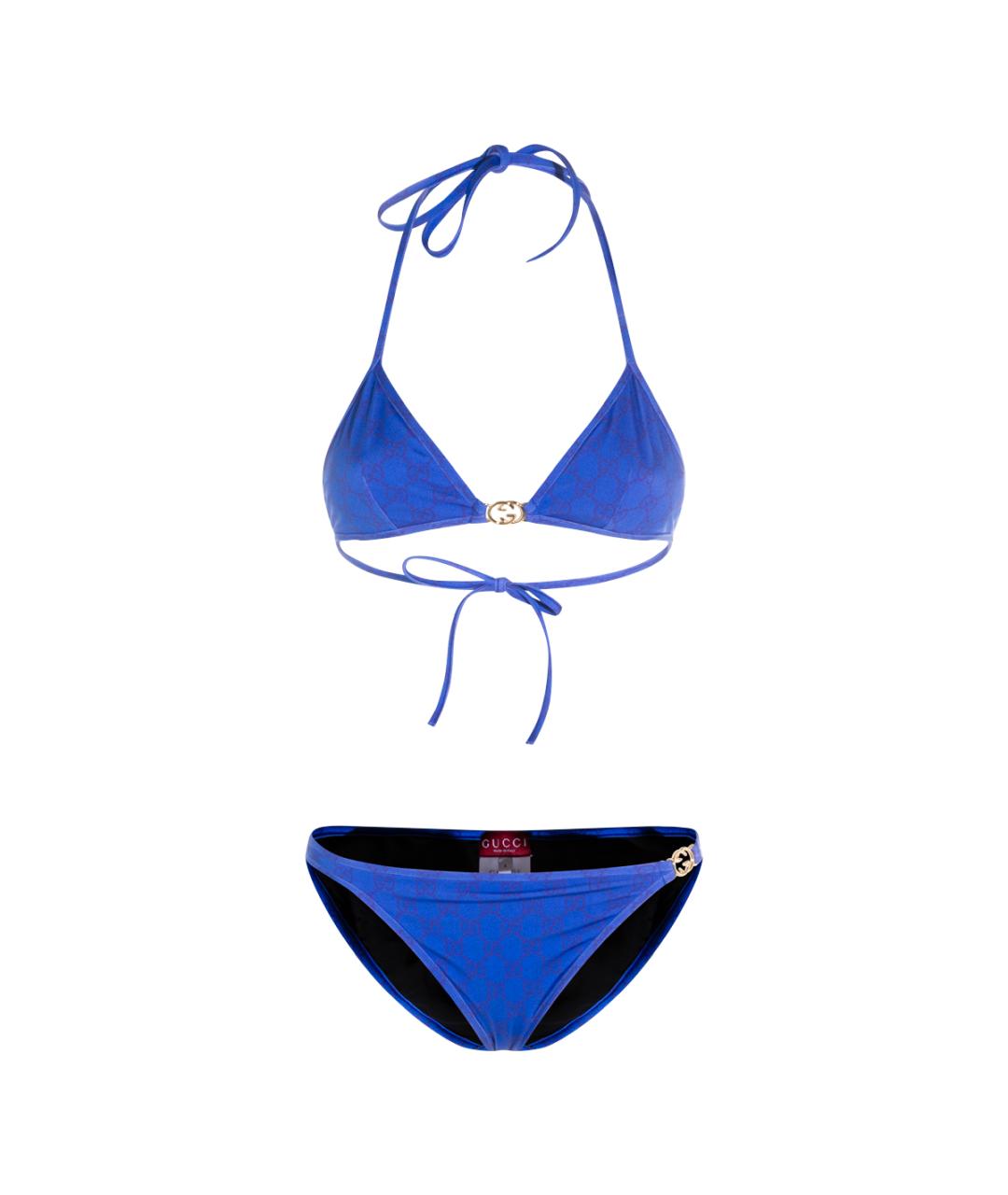 GUCCI Синий синтетический купальник, фото 1