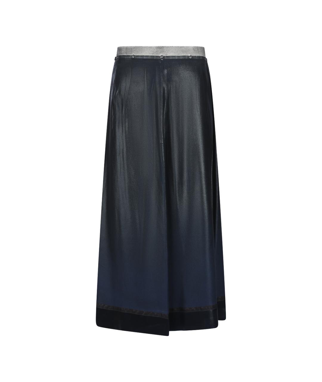 MAISON MARGIELA Темно-синяя ацетатная юбка миди, фото 1