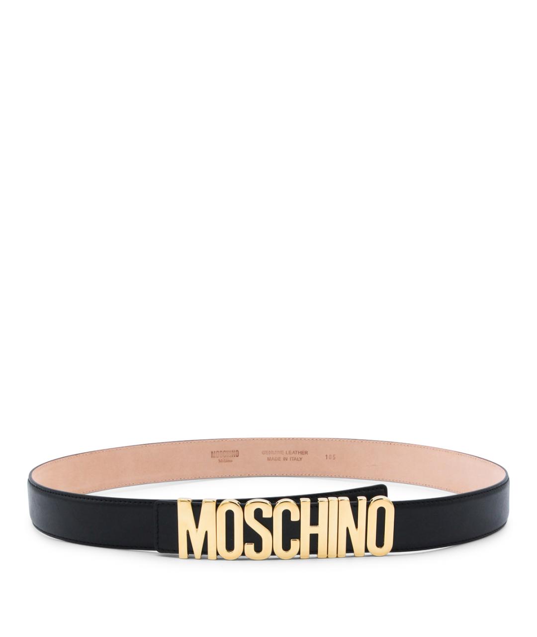 MOSCHINO Черный кожаный ремень, фото 1