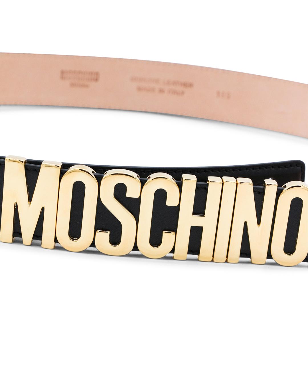 MOSCHINO Черный кожаный ремень, фото 2