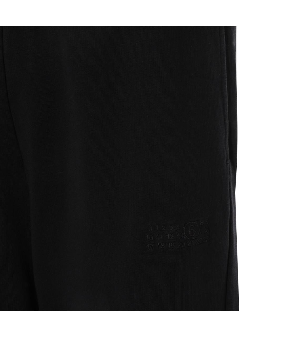 MM6 MAISON MARGIELA Черные хлопковые прямые брюки, фото 3