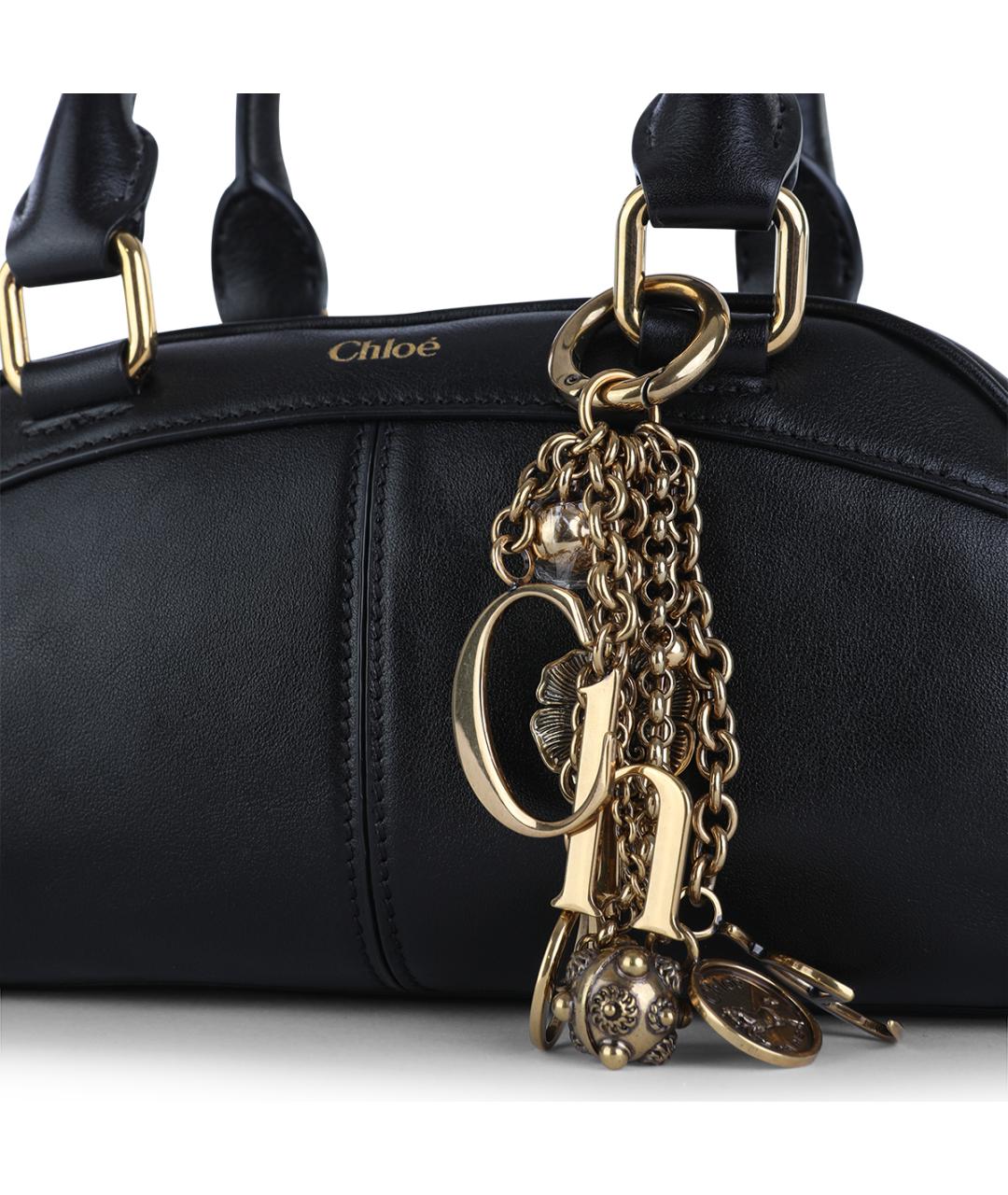 CHLOE Черная кожаная сумка тоут, фото 4