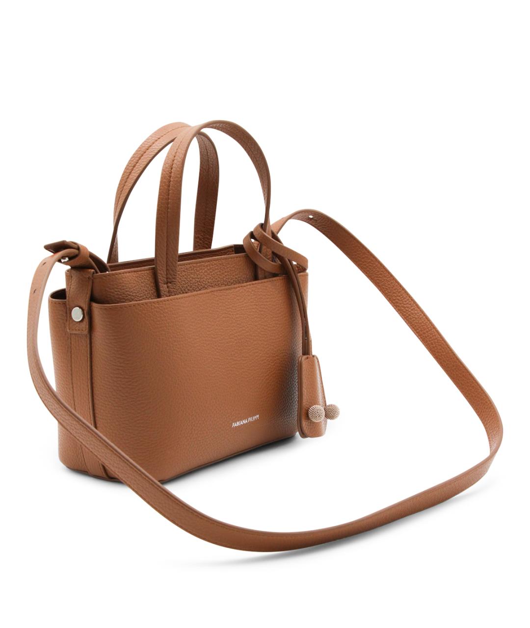 FABIANA FILIPPI Коричневая кожаная сумка через плечо, фото 2