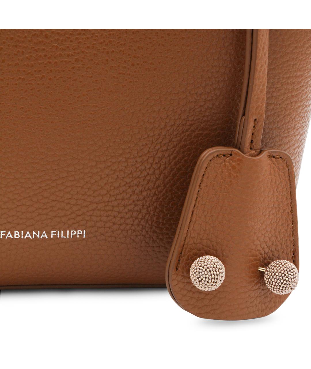 FABIANA FILIPPI Коричневая кожаная сумка через плечо, фото 4