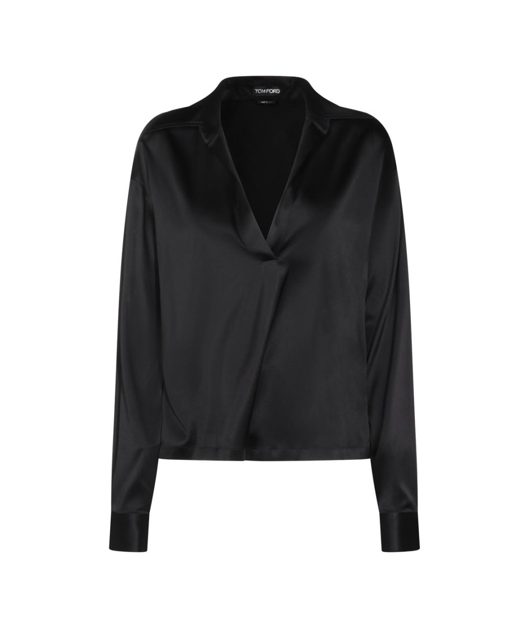 TOM FORD Черная шелковая футболка, фото 1