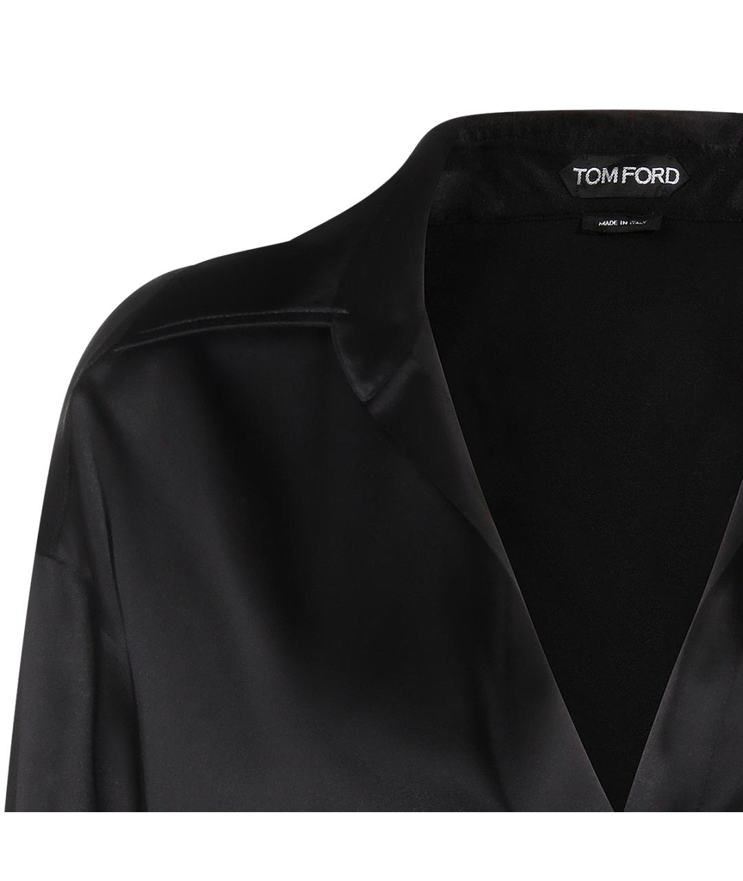 TOM FORD Черная шелковая футболка, фото 4