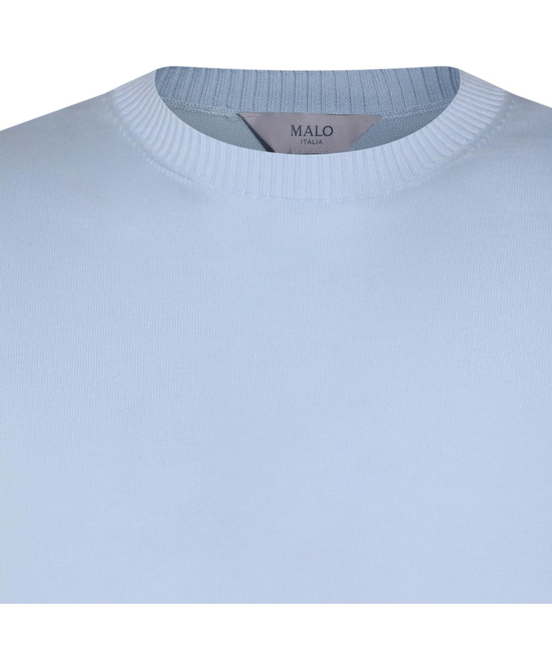 MALO Голубая хлопковая футболка, фото 3