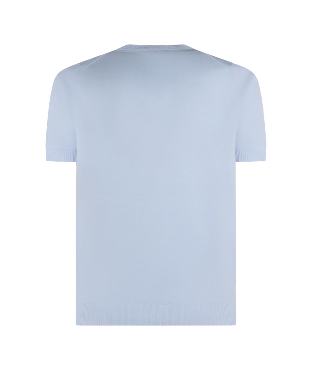 MALO Голубая хлопковая футболка, фото 2