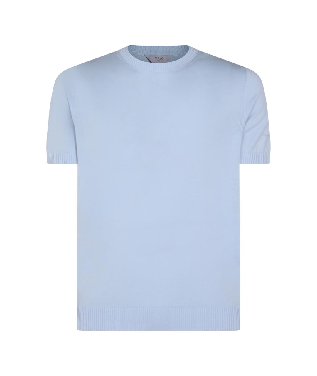 MALO Голубая хлопковая футболка, фото 1