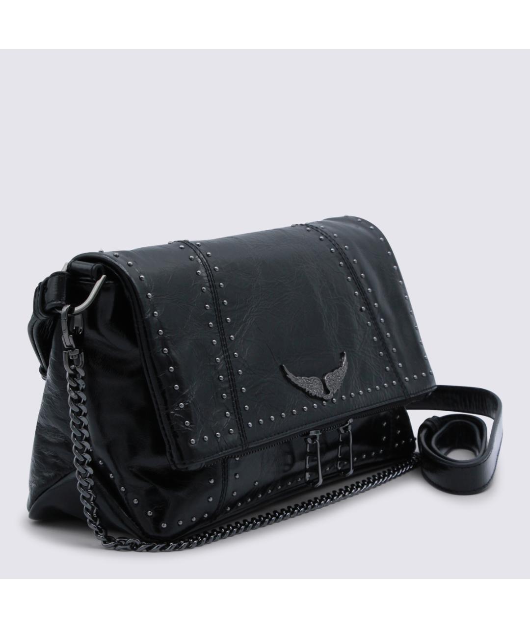 ZADIG & VOLTAIRE Черная кожаная сумка через плечо, фото 3