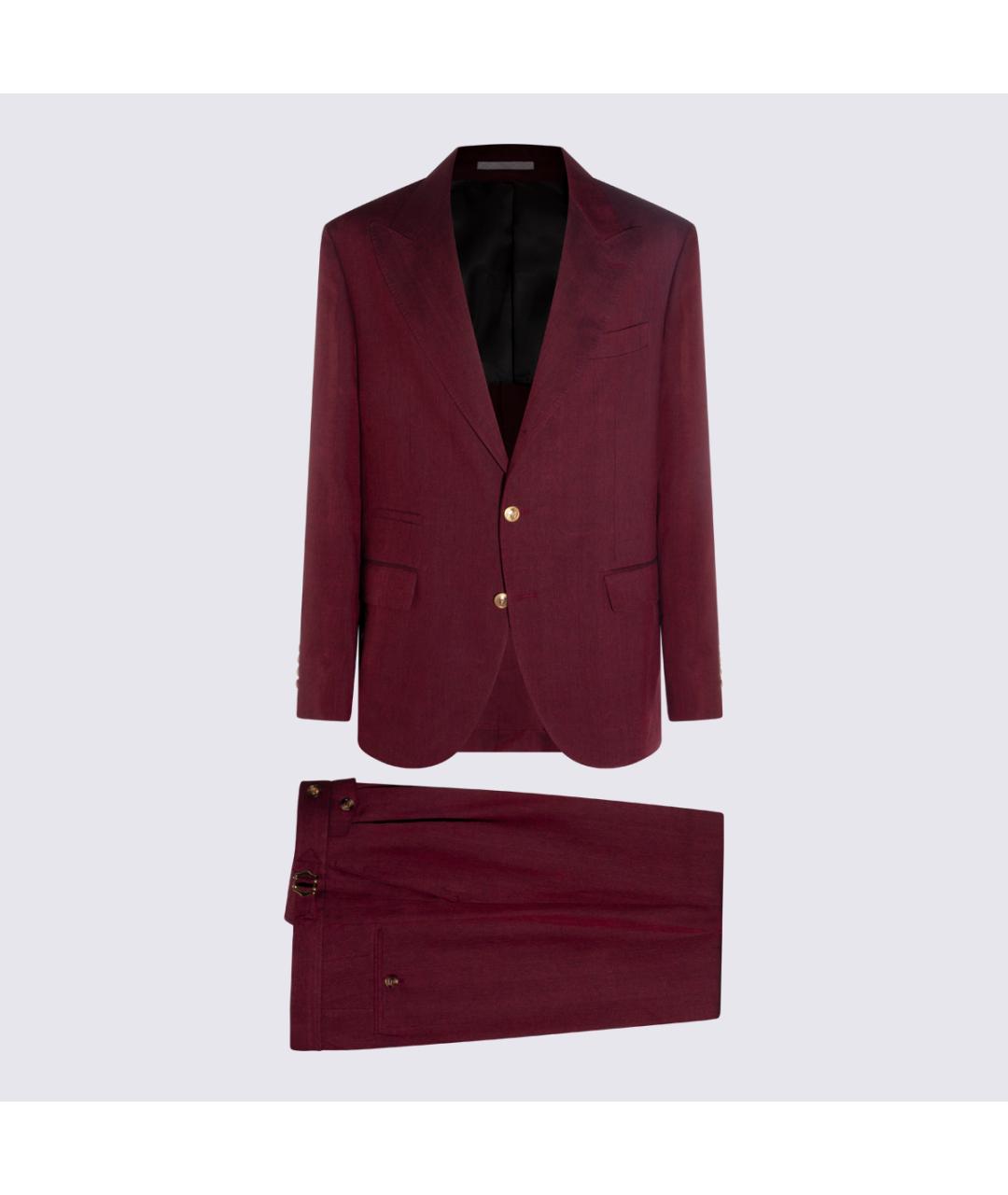 BRUNELLO CUCINELLI Бордовый классический костюм, фото 2