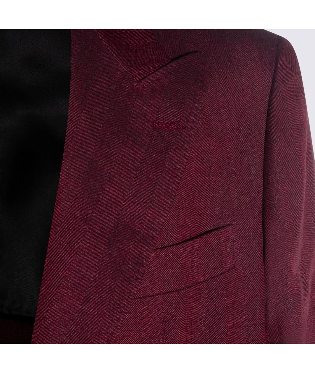 BRUNELLO CUCINELLI Бордовый классический костюм, фото 4