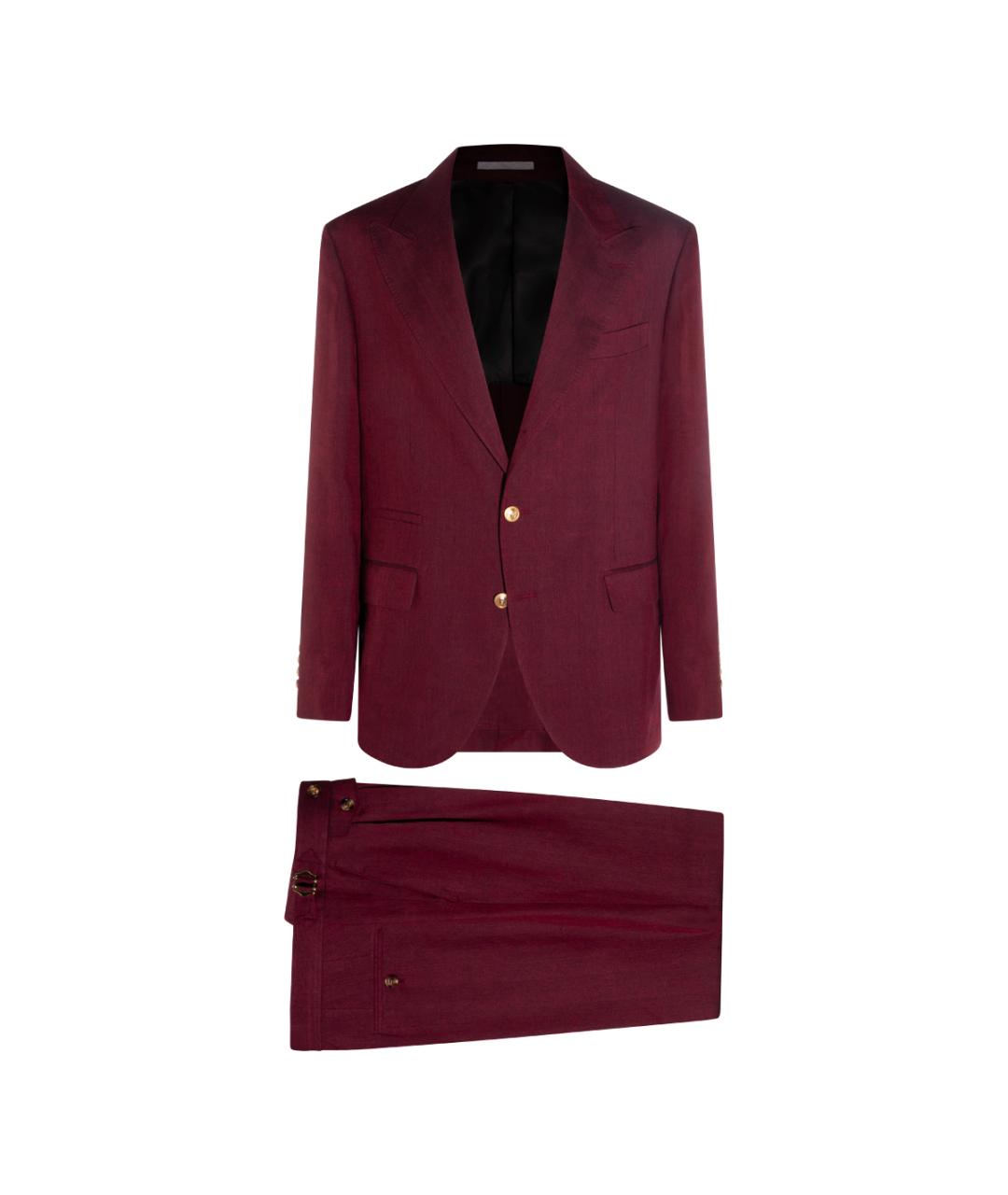 BRUNELLO CUCINELLI Бордовый классический костюм, фото 1