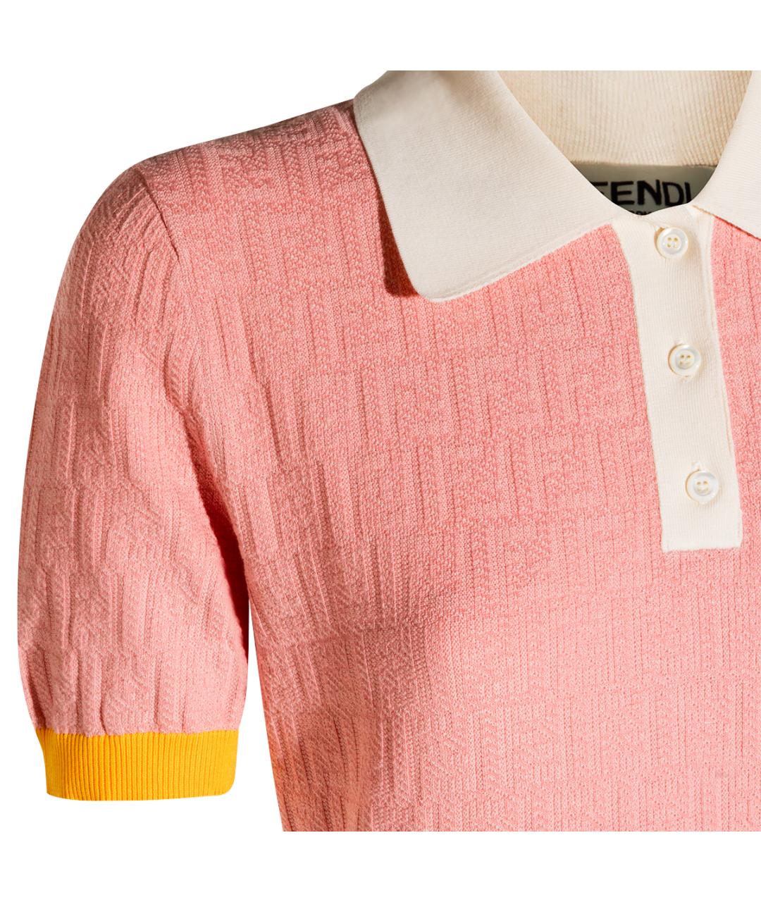 FENDI Розовое хлопковое повседневное платье, фото 4