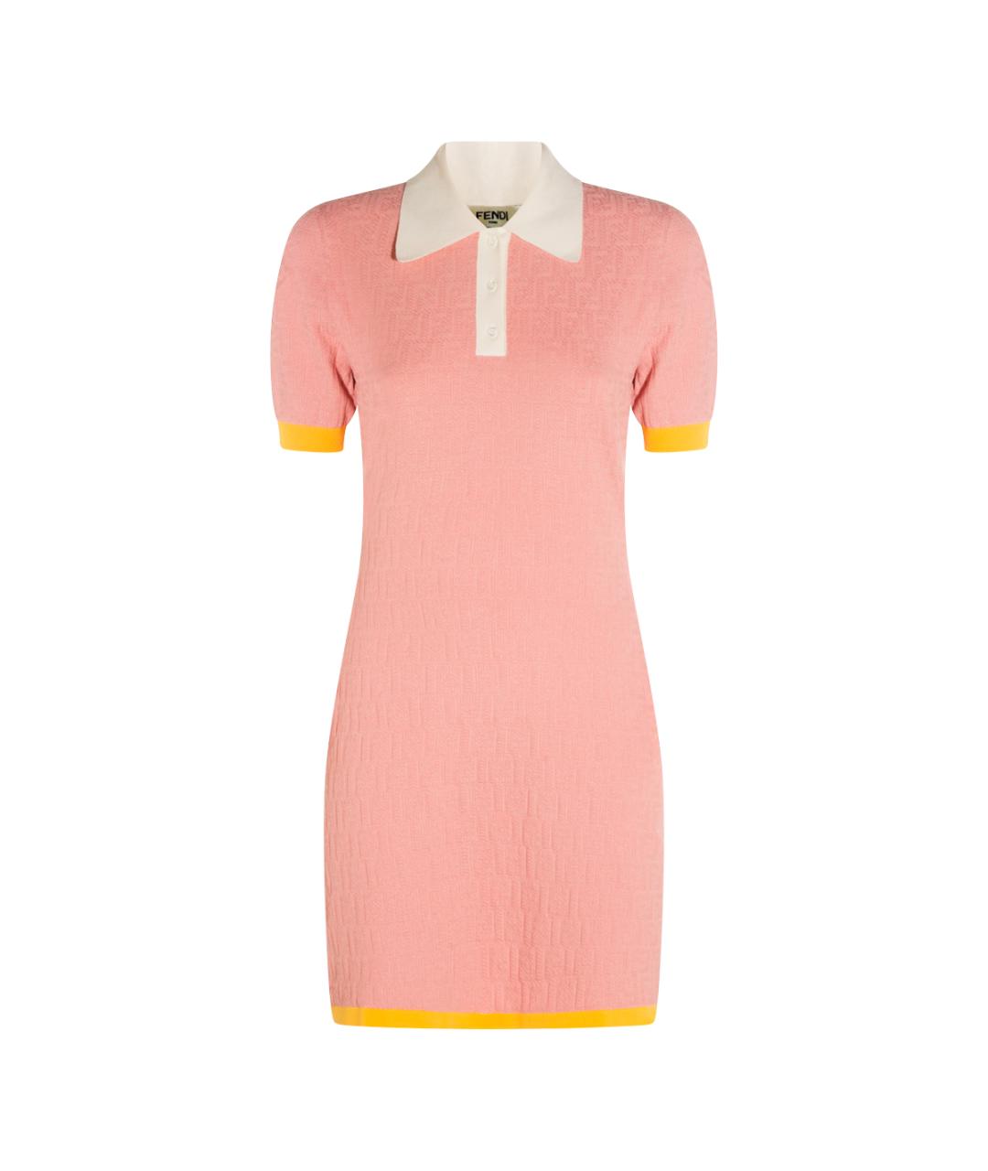 FENDI Розовое хлопковое повседневное платье, фото 1