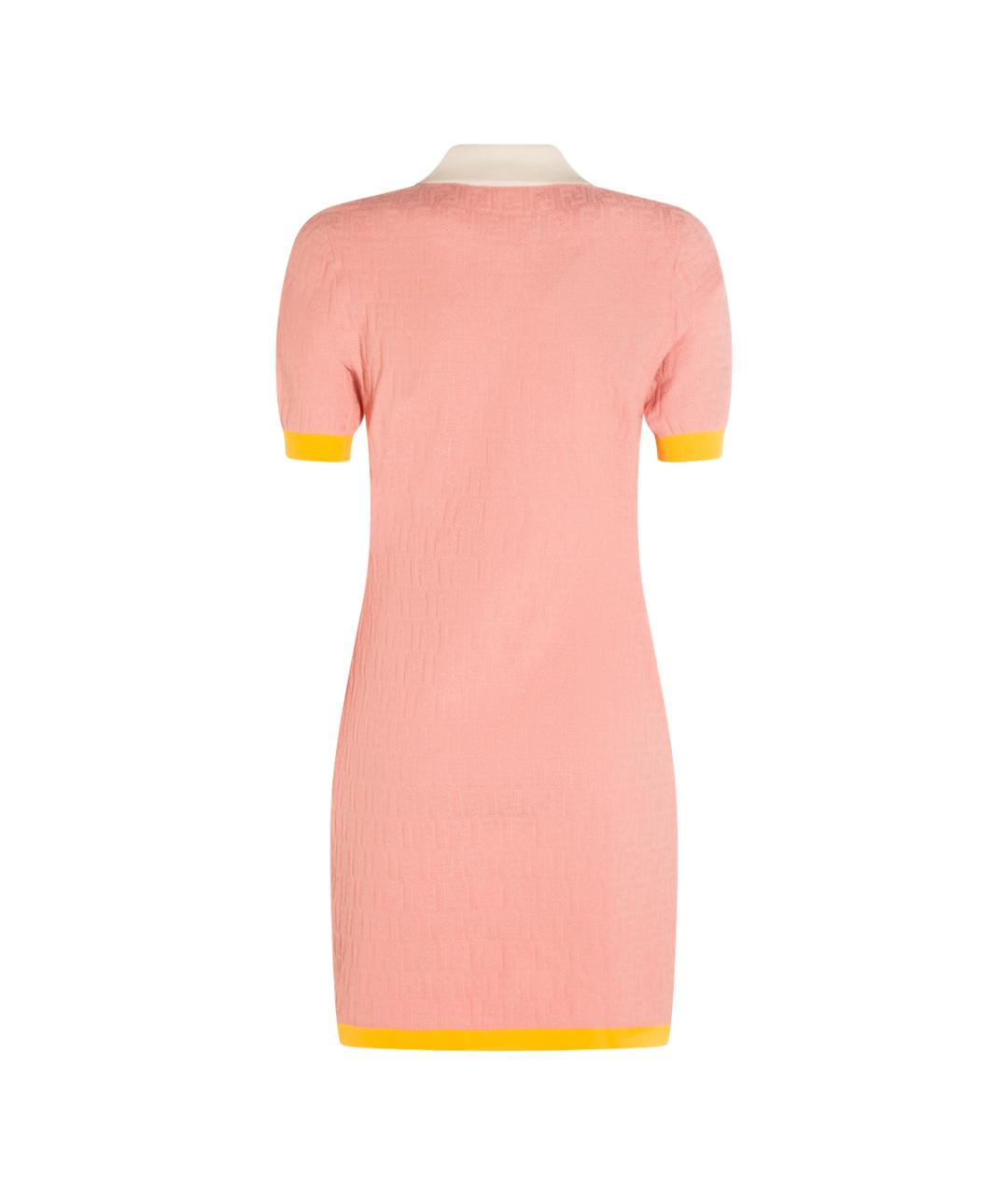 FENDI Розовое хлопковое повседневное платье, фото 2