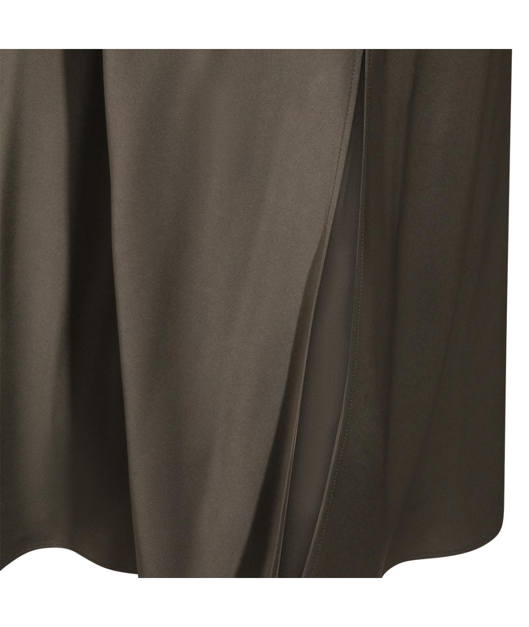 BRUNELLO CUCINELLI Зеленая ацетатная юбка миди, фото 4