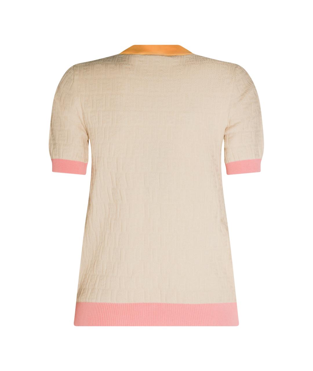 FENDI Бежевый хлопковый джемпер / свитер, фото 2