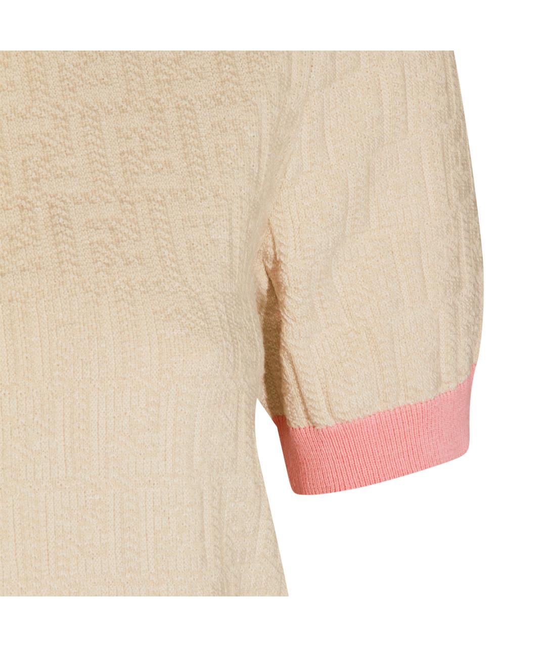 FENDI Бежевый хлопковый джемпер / свитер, фото 3