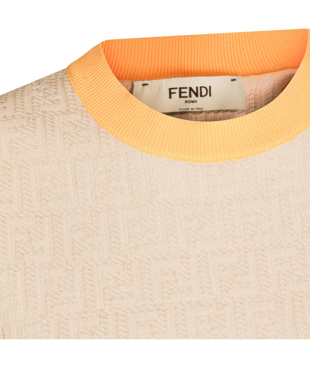 FENDI Бежевый хлопковый джемпер / свитер, фото 4