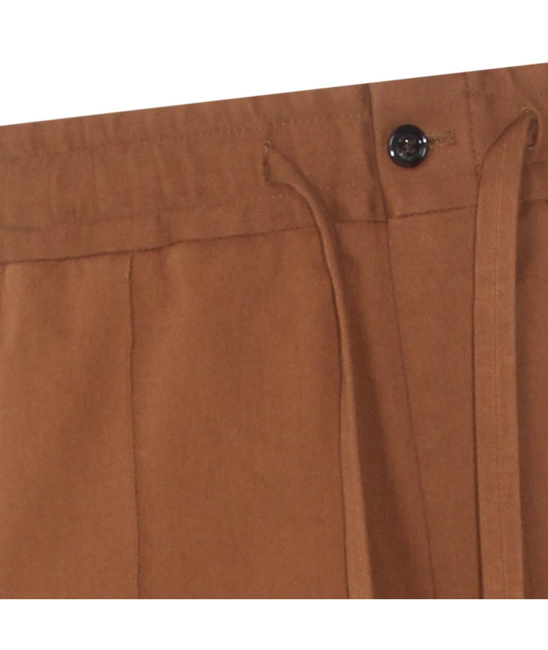 VALENTINO Коричневые хлопковые повседневные брюки, фото 3