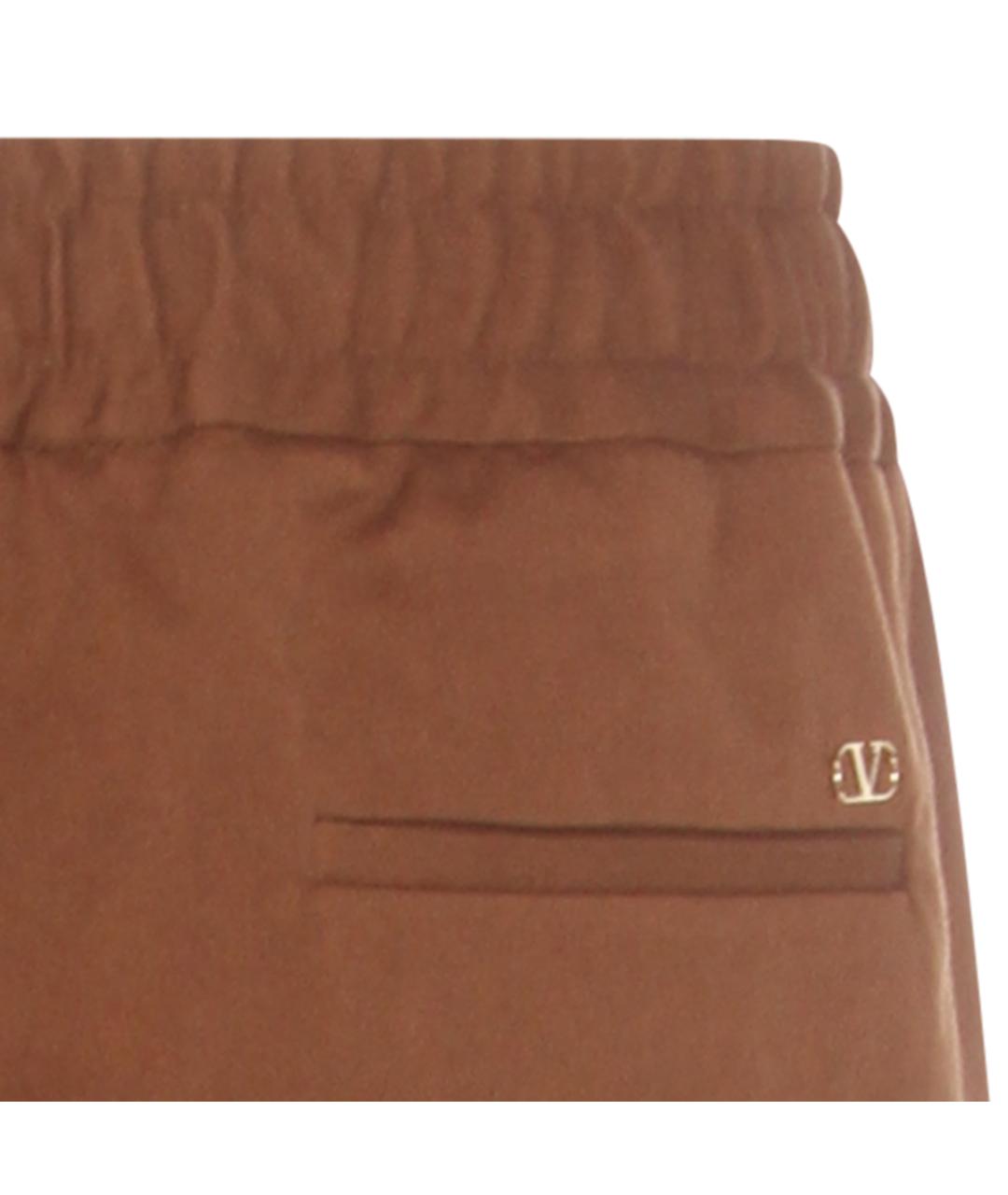 VALENTINO Коричневые хлопковые повседневные брюки, фото 4