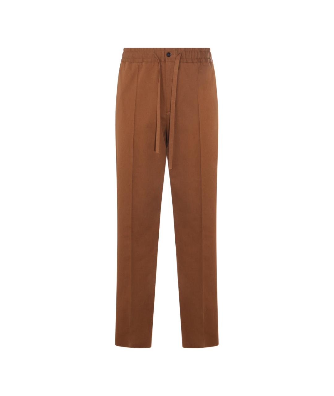 VALENTINO Коричневые хлопковые повседневные брюки, фото 1