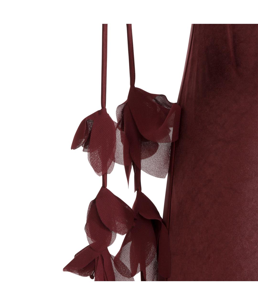 SELF-PORTRAIT Бордовое синтетическое коктейльное платье, фото 4