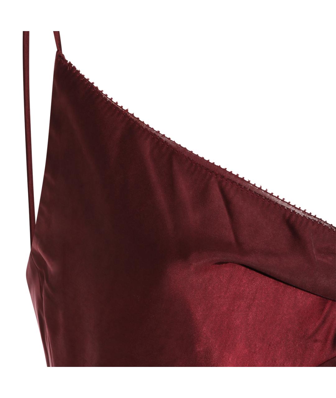 SELF-PORTRAIT Бордовое синтетическое коктейльное платье, фото 3
