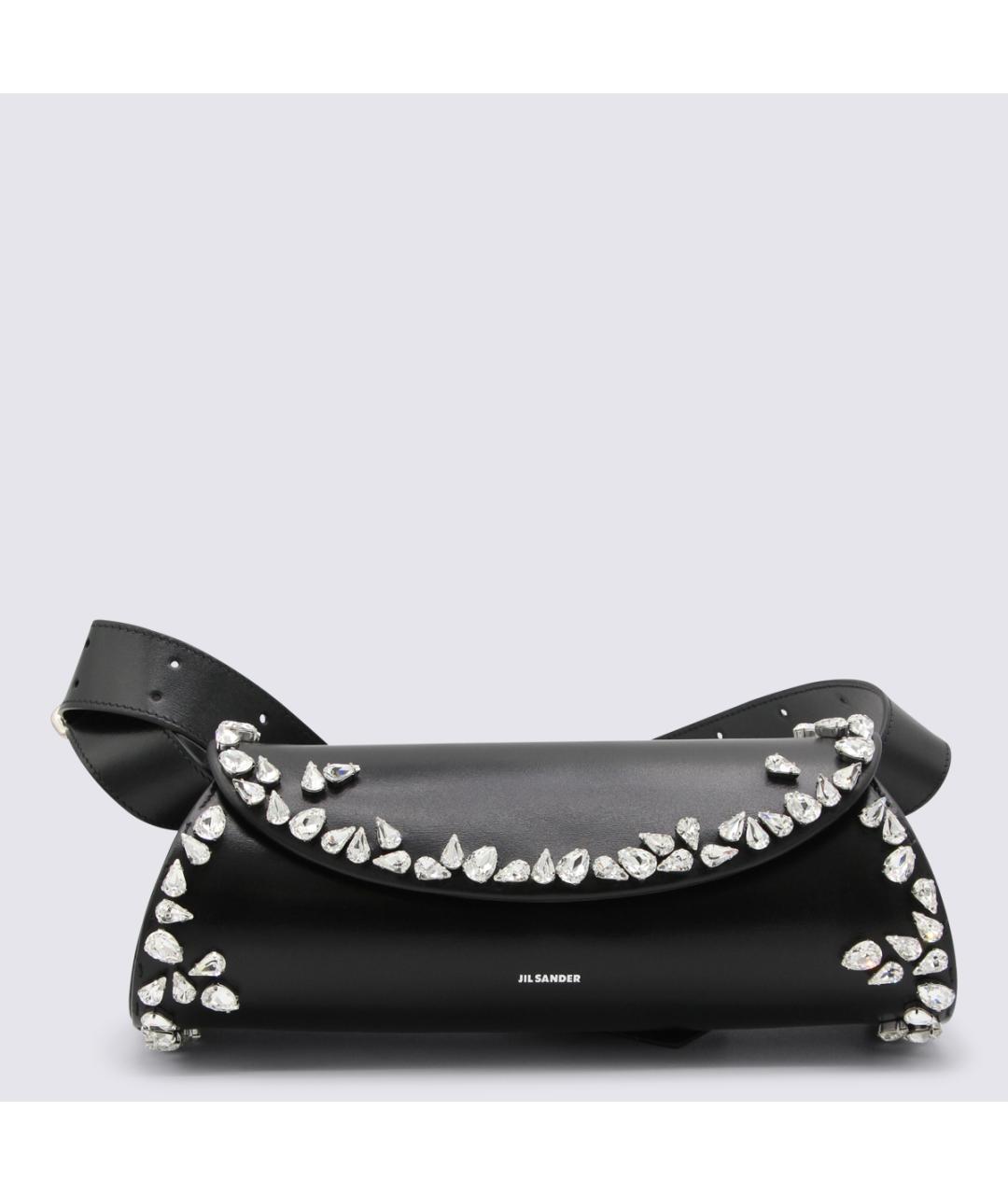 JIL SANDER Черная кожаная сумка через плечо, фото 2