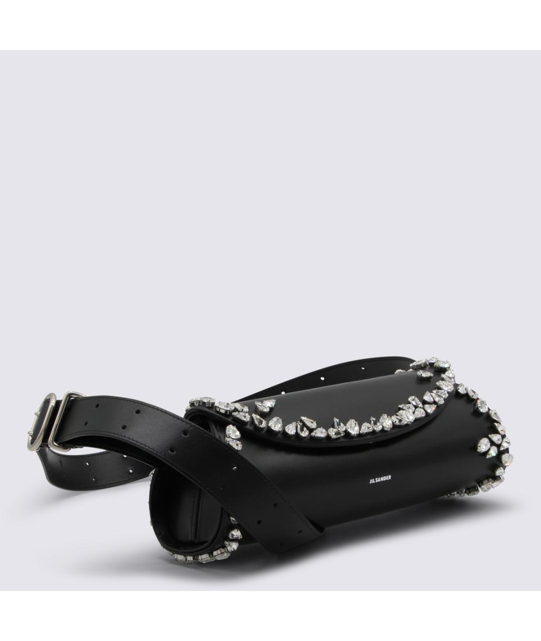 JIL SANDER Черная кожаная сумка через плечо, фото 3