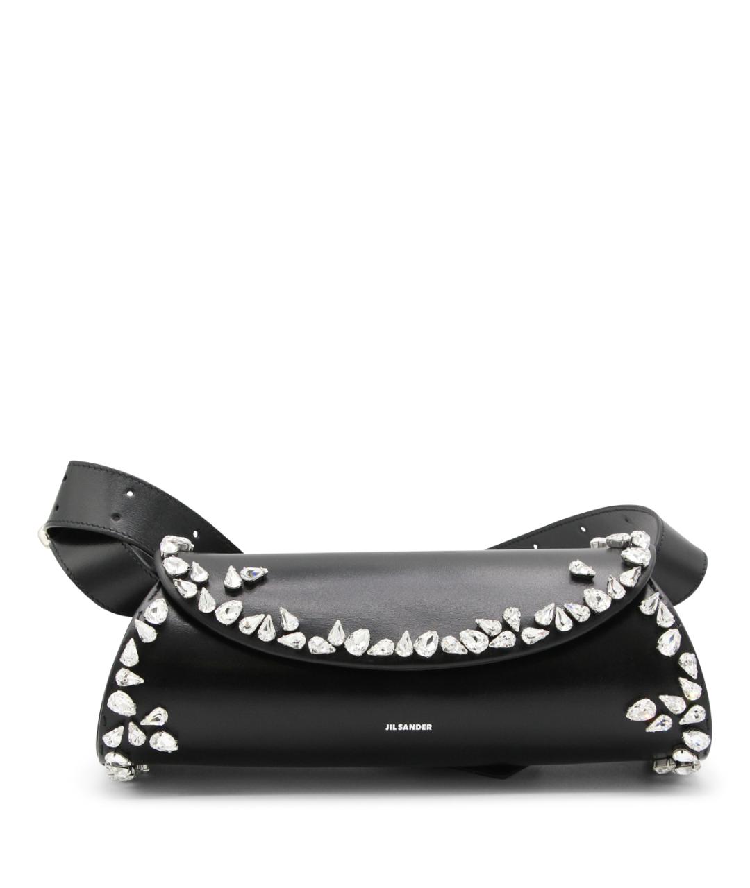 JIL SANDER Черная кожаная сумка через плечо, фото 1