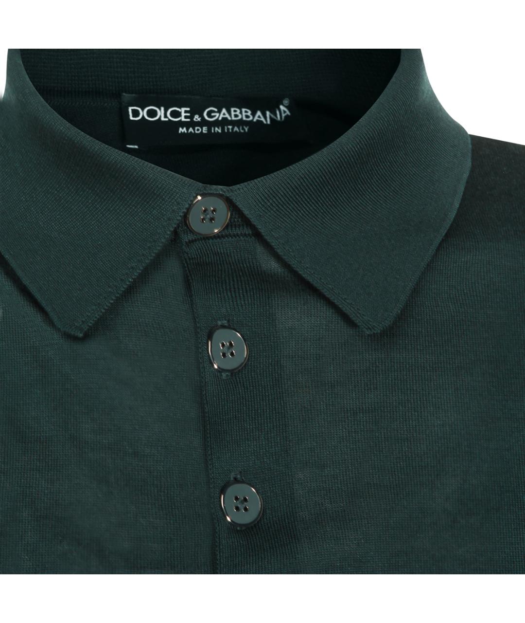DOLCE&GABBANA Зеленые вискозное поло с коротким рукавом, фото 3