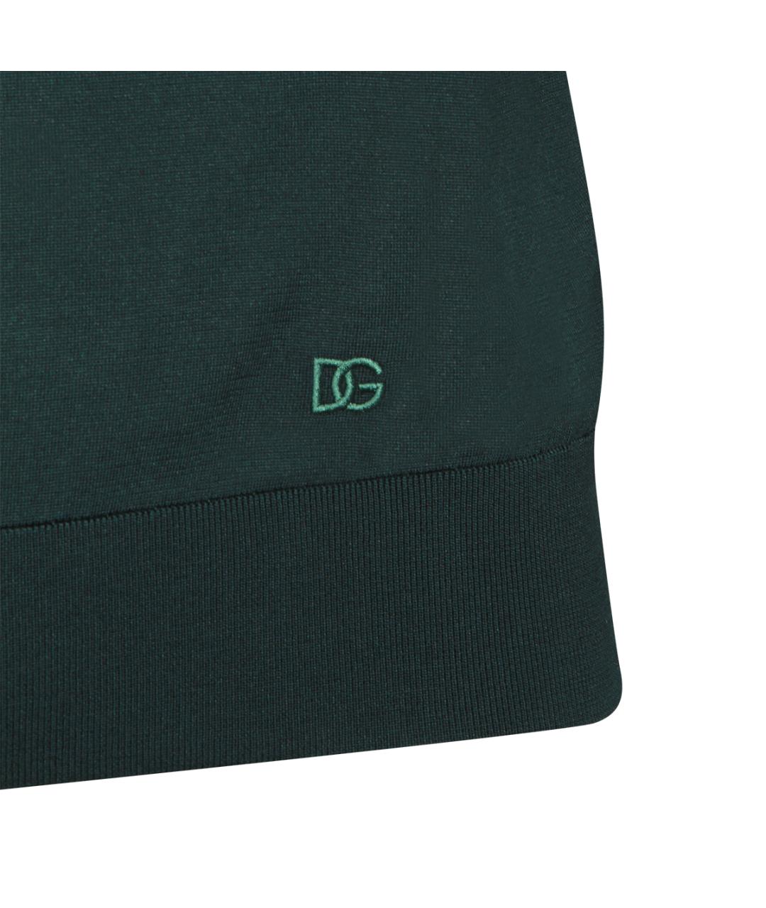 DOLCE&GABBANA Зеленые вискозное поло с коротким рукавом, фото 4