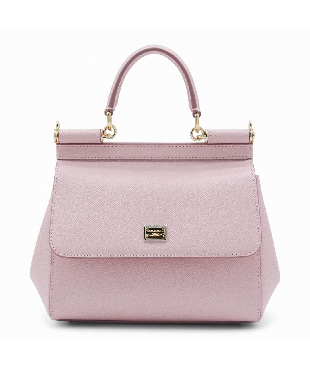 DOLCE&GABBANA Розовая кожаная сумка тоут, фото 2