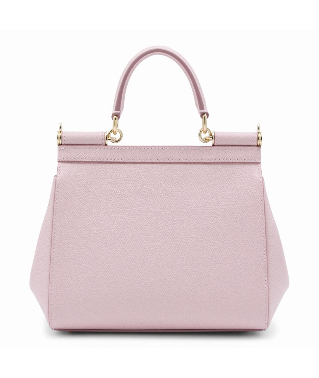 DOLCE&GABBANA Розовая кожаная сумка тоут, фото 4