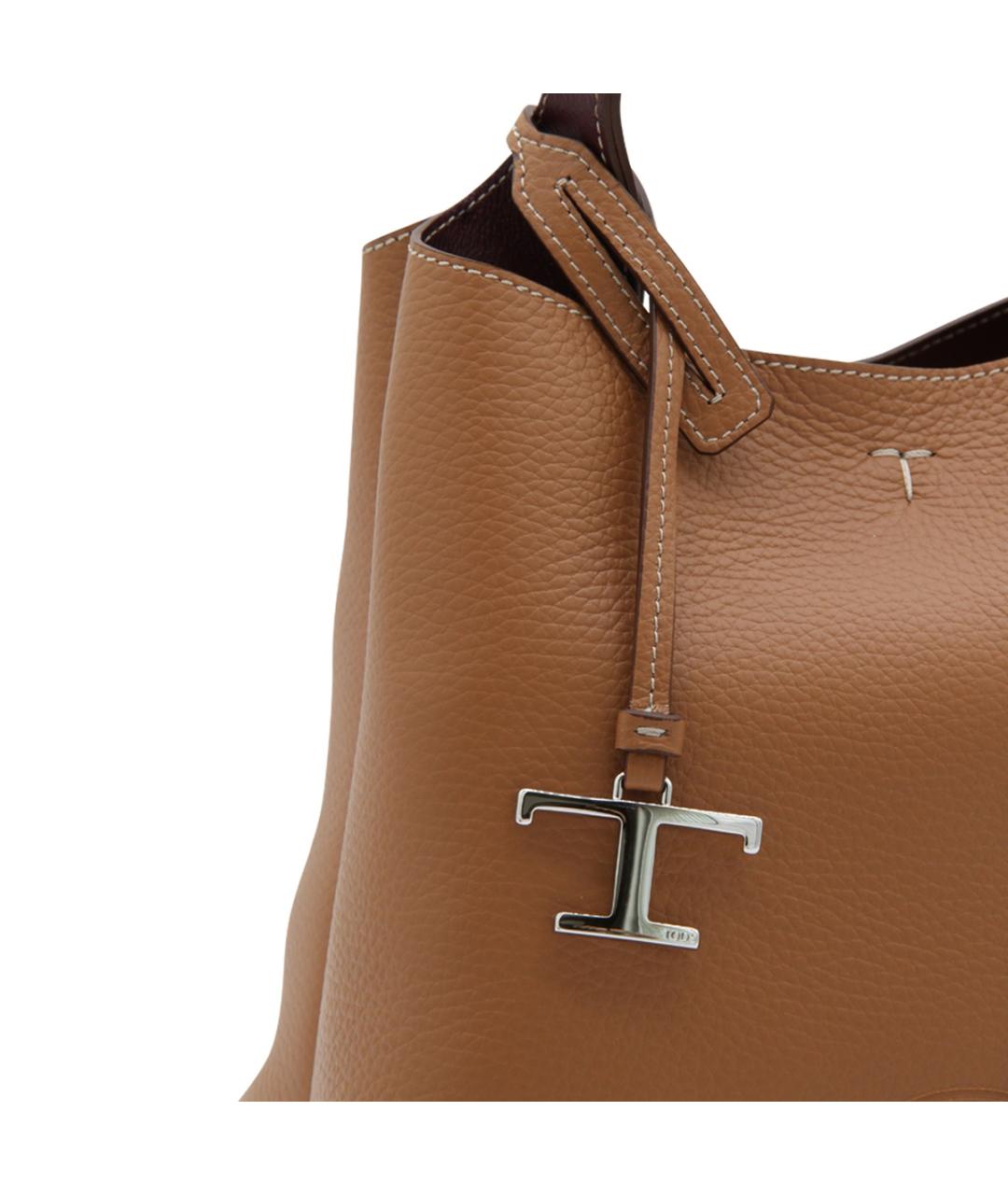 TOD'S Коричневая кожаная сумка тоут, фото 4