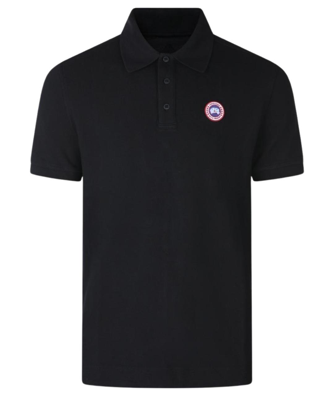 CANADA GOOSE Черное хлопковое поло с коротким рукавом, фото 1