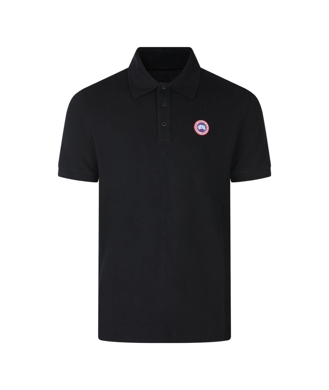 CANADA GOOSE Черное хлопковое поло с коротким рукавом, фото 5