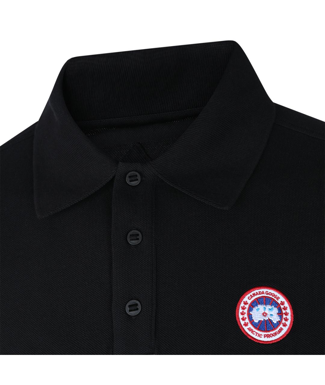 CANADA GOOSE Черное хлопковое поло с коротким рукавом, фото 3