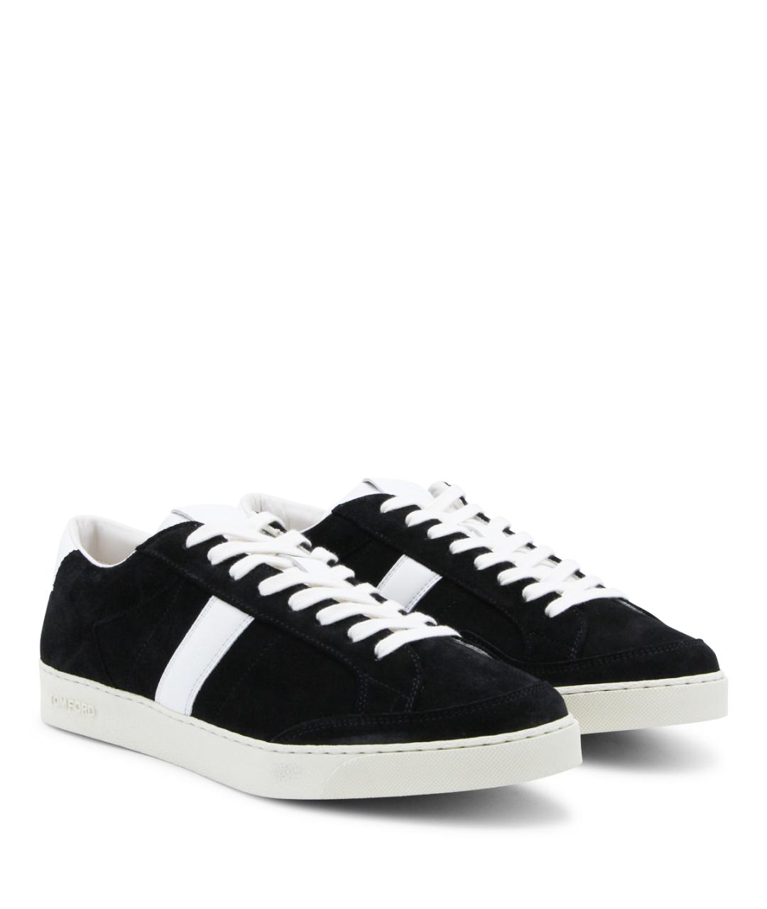 TOM FORD Черные замшевые низкие кроссовки / кеды, фото 2