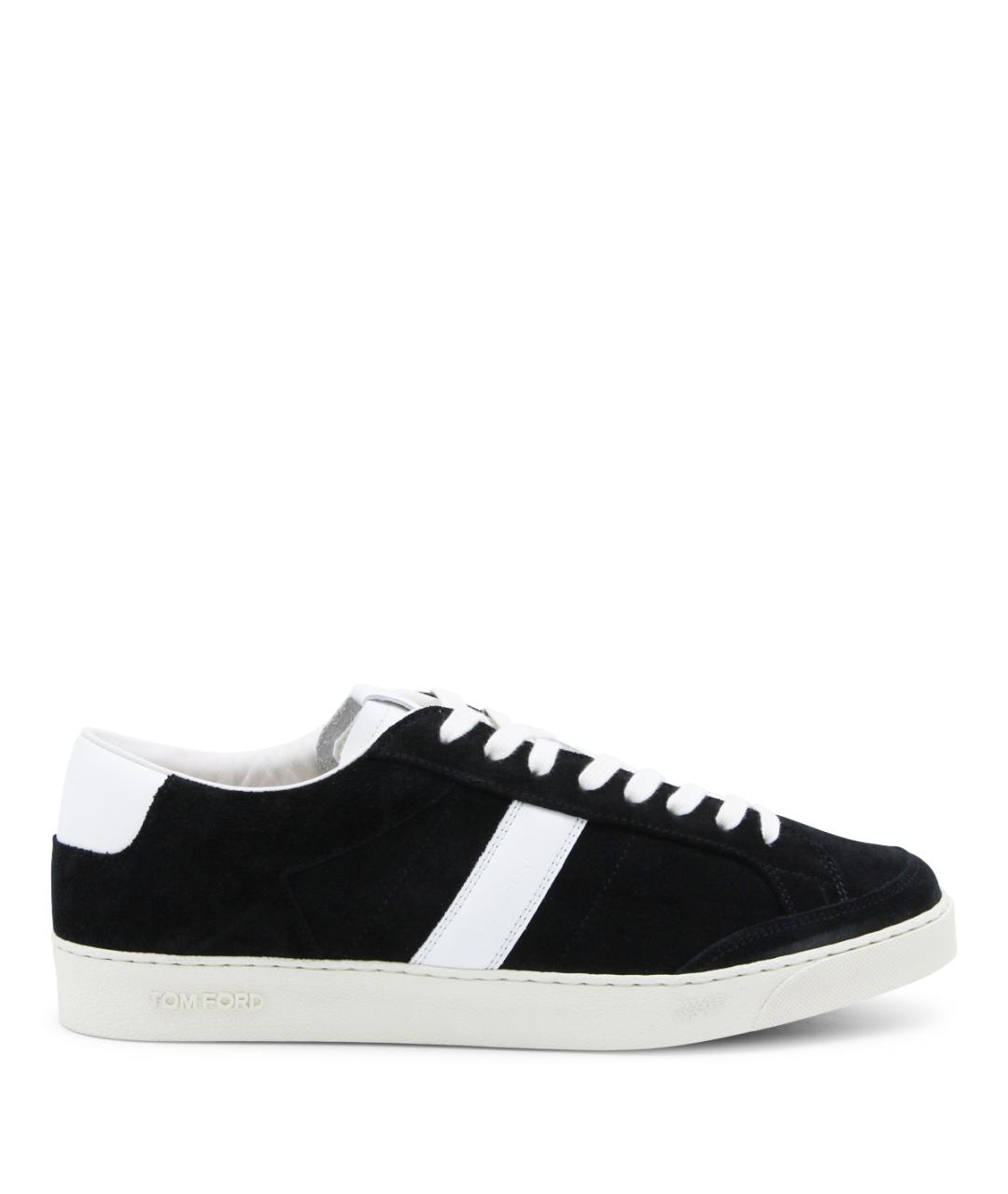 TOM FORD Черные замшевые низкие кроссовки / кеды, фото 1