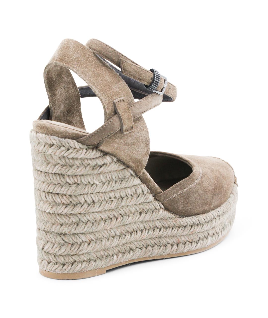 BRUNELLO CUCINELLI Бежевые замшевые эспадрильи, фото 3