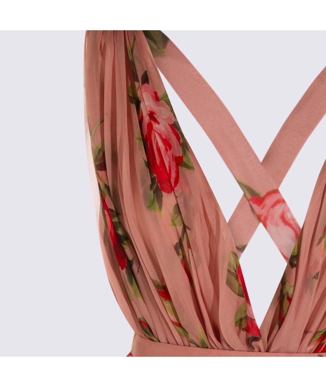 DOLCE&GABBANA Розовое шелковое платье, фото 3