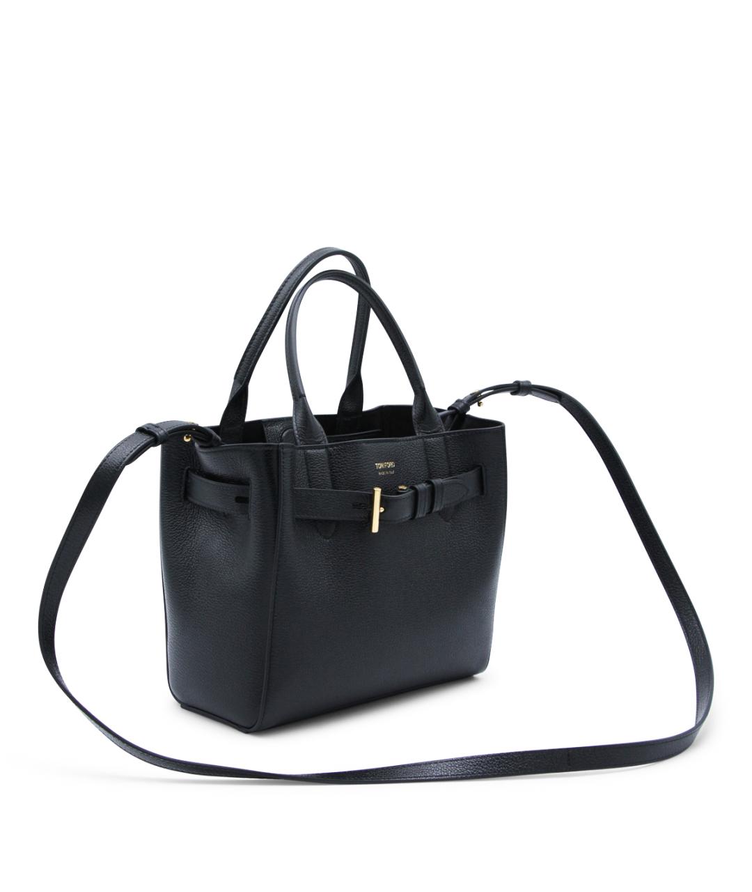 TOM FORD Черная кожаная сумка тоут, фото 2