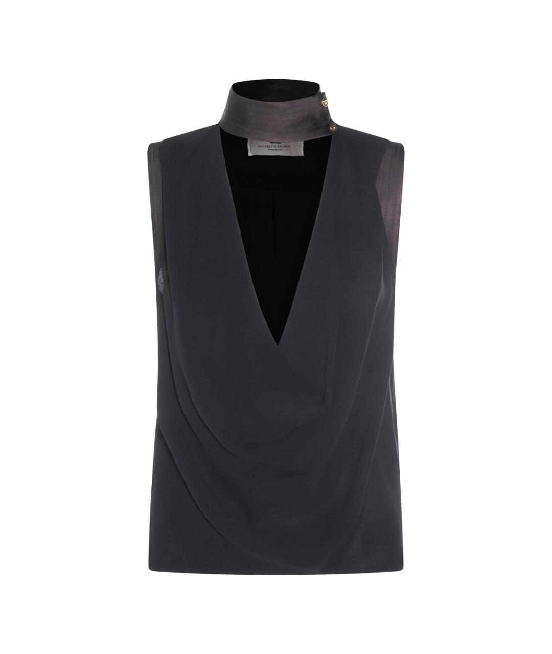 ELISABETTA FRANCHI Черная вискозная рубашка, фото 1