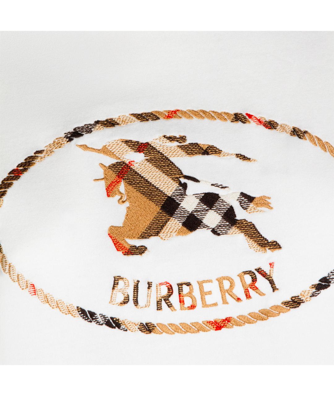 BURBERRY Белая хлопковая футболка, фото 3