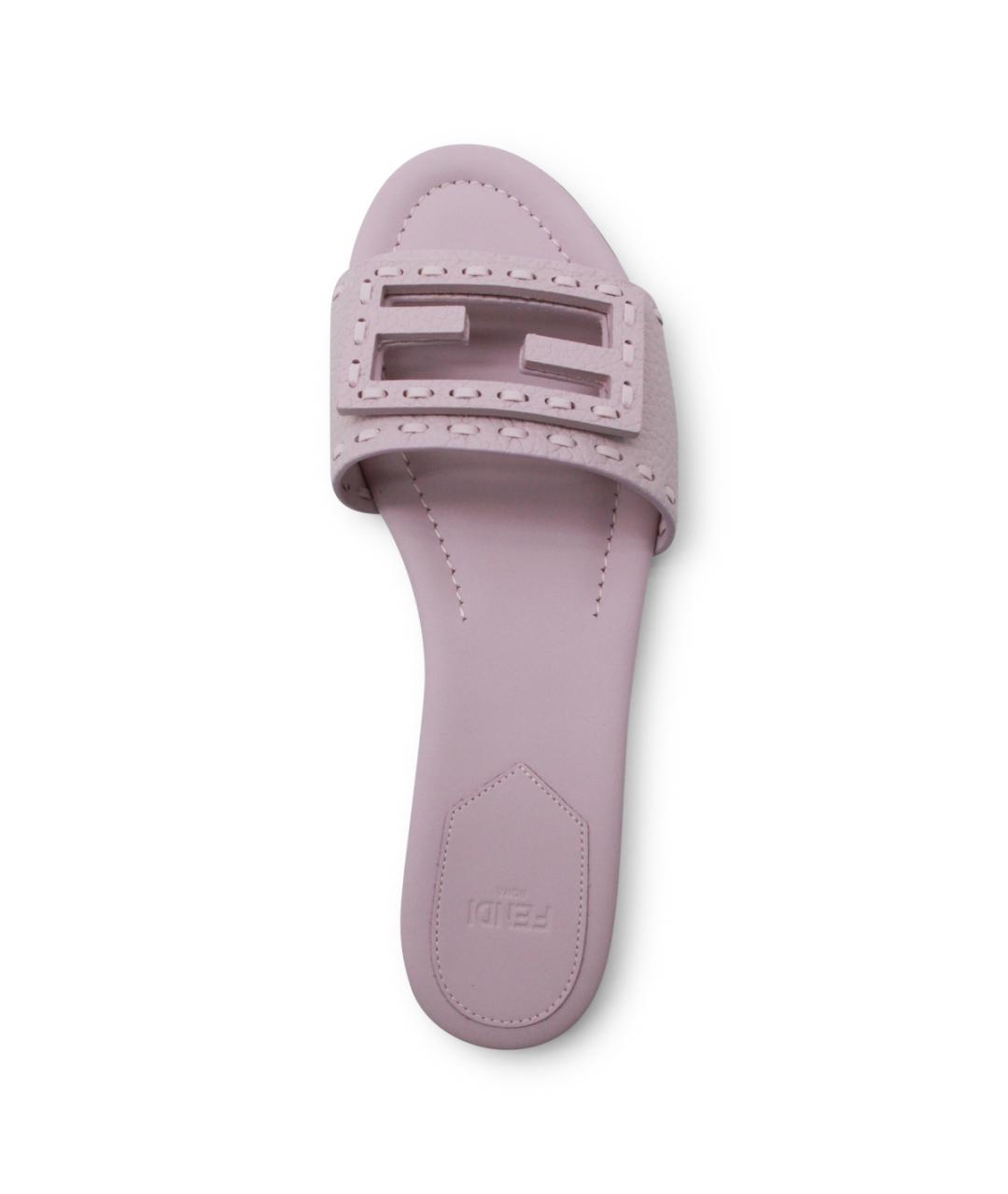 FENDI Розовые кожаные сандалии, фото 4